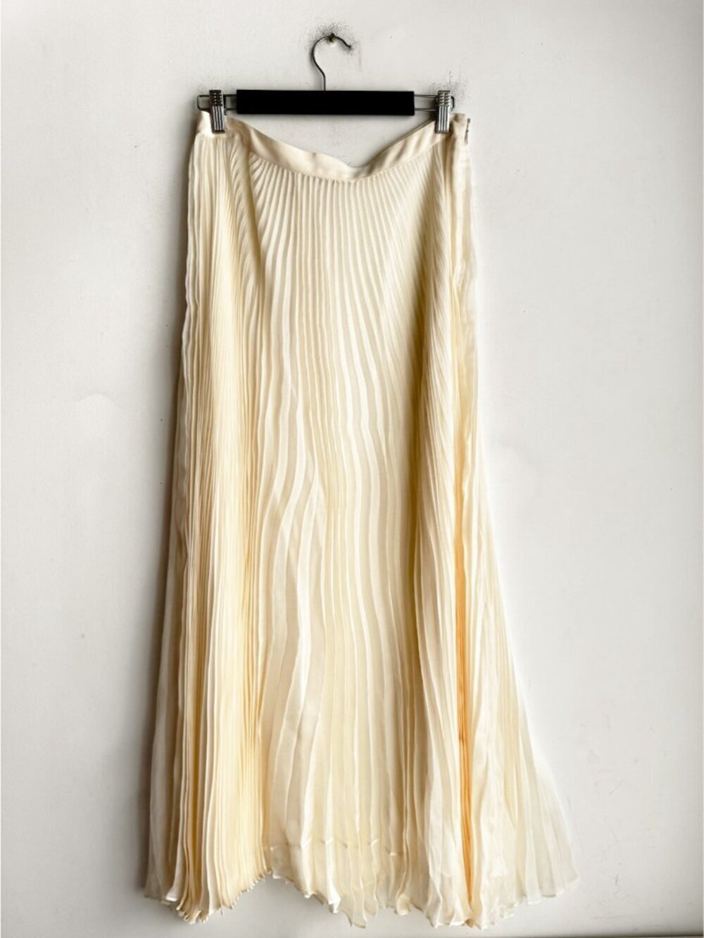 Rag and Bone Asymmetrical Pleated Ivory Silk Minimalist Skirt 6 - Picture 3 of 9